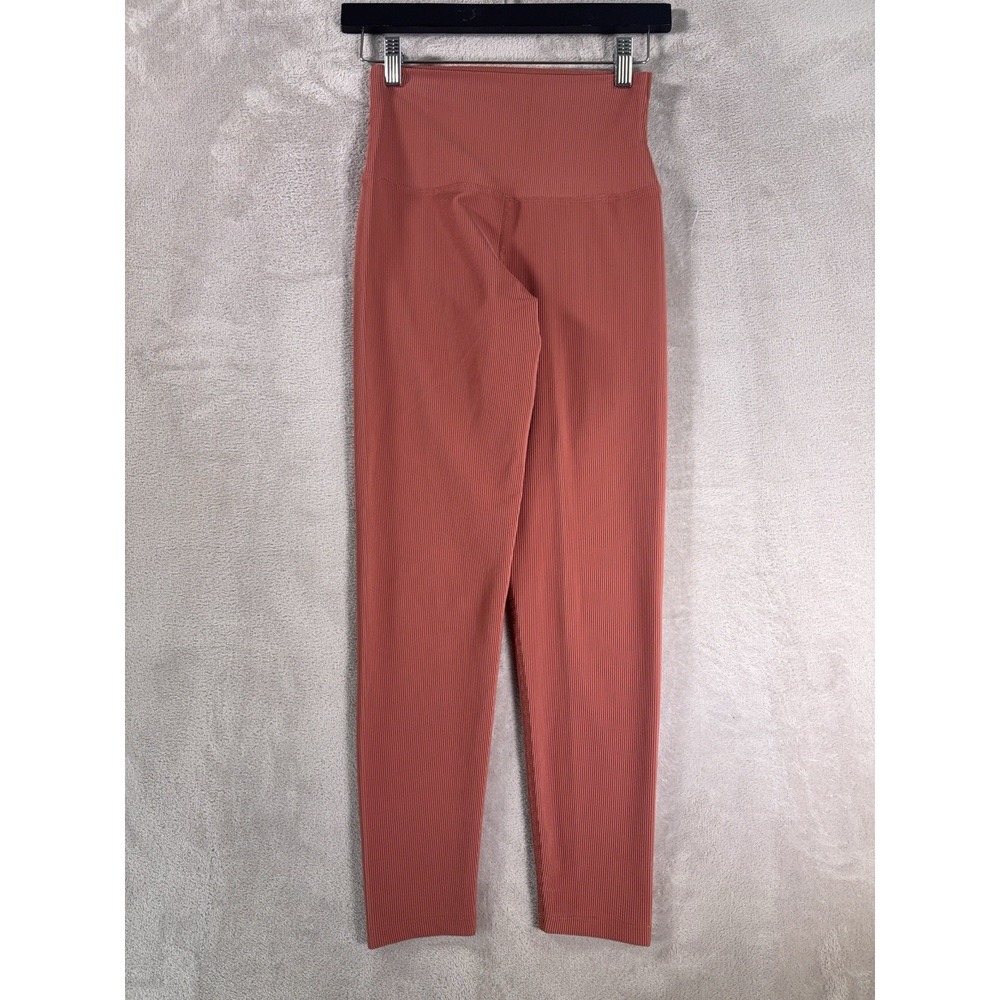 Beach Riot Ribbed High Rise Leggings Womens Small Red Compression Activewear